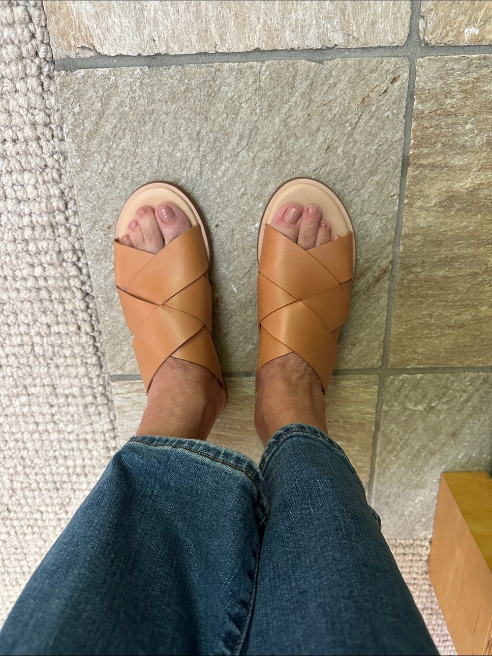 NEW Clark’s real Leather Woven Sandals, sz 8